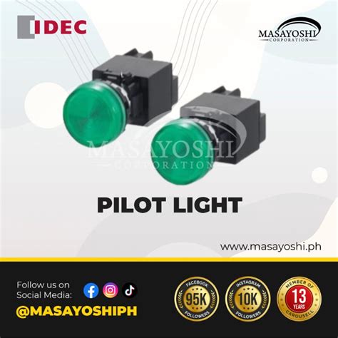 Idec Pilot Light Led Mm Dome Transformer Type Vac Green