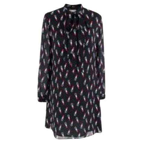 Saint Laurent Lipstick Print Dress For Sale at 1stDibs