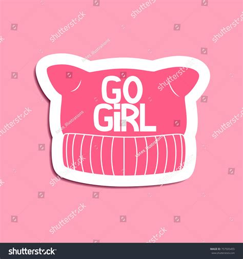 Feminist Pink Pussy Hat Vector Illustration Stock Vector Royalty Free 757505455 Shutterstock