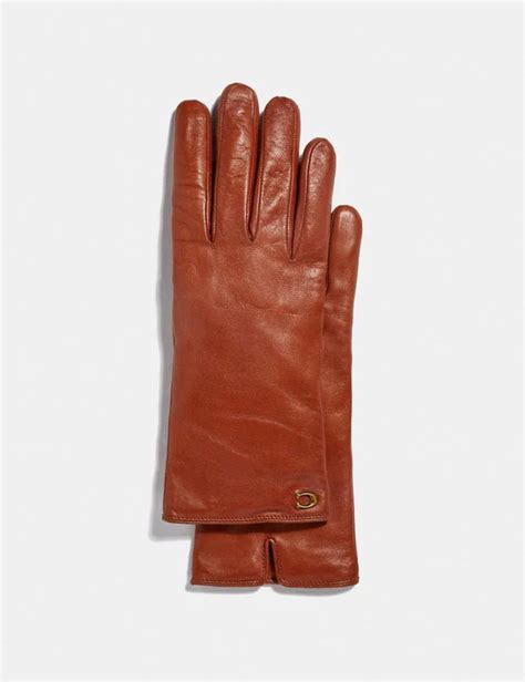 COACH: Sculpted Signature Leather Tech Gloves