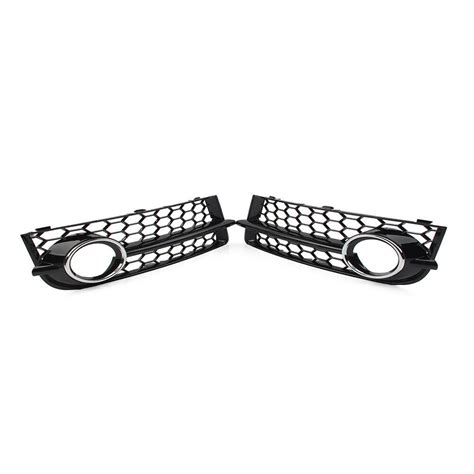 1 Pair Front Bumper Honeycomb Mesh Fog Light Grille Cover For Audi TT