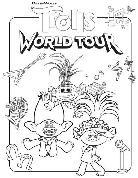 Free Printable Trolls Coloring Pages Activity Sheets Zoom Backgrounds