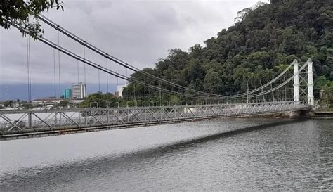 Ponte Pênsil em São Vicente passa por reforma estrutural