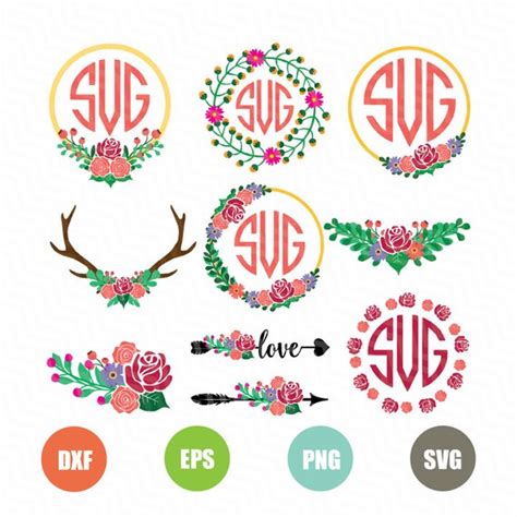 Flower Monogram Svg For Cricut