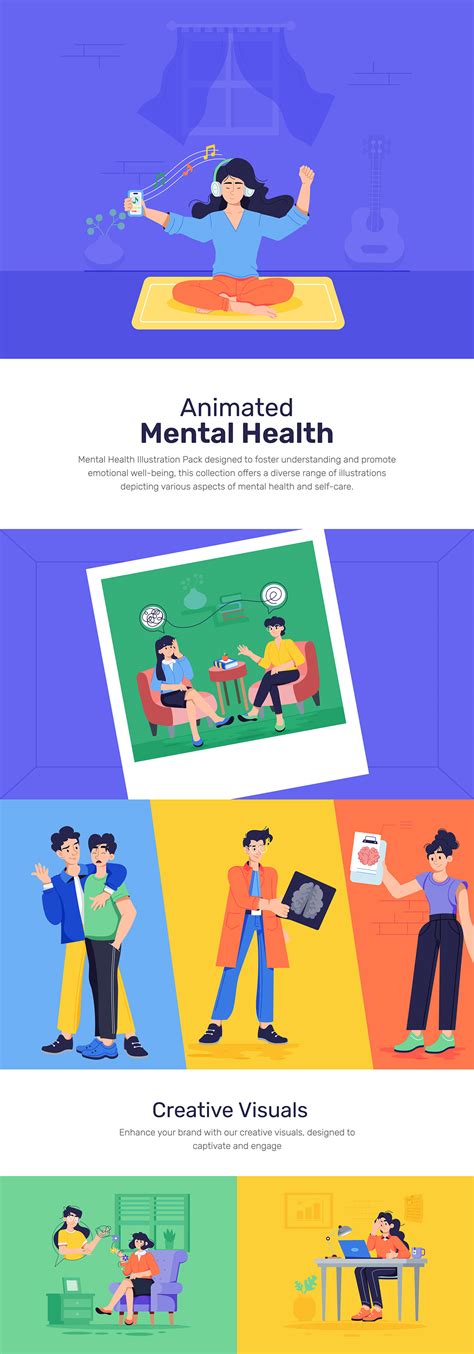 animated mental health illustrations behance