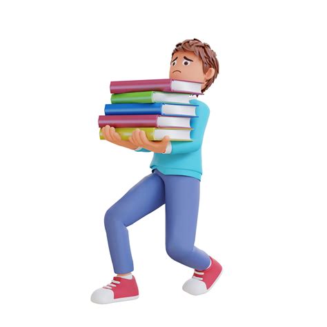 Cute Boy Going To School And Bring A Books Cartoon D Icon Illustration