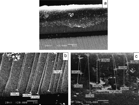sem images cross section      wafers     wet