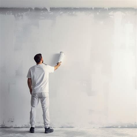 Premium Photo Professional House Painter Painting White Wall