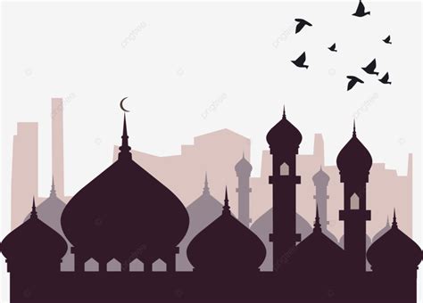 Amazing Mosque Illustration Vector Mosques Silhouettes Islamic