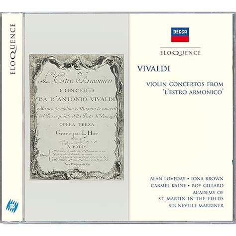 Vivaldi 12 Concertos Op 3 Lestro Armonico Concerto No 6 In A