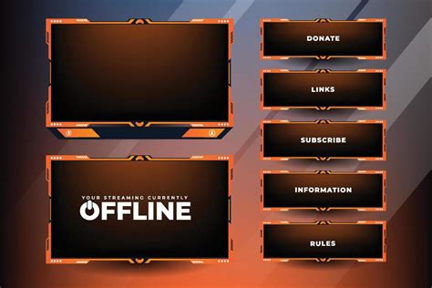 Online Gaming Screen Border Vector With Orange And Dark Colors Stylish Streaming Overlay