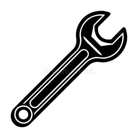 A Wrench is Shown in a Black and White Image Stock Illustration ...