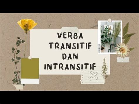 Verba Transitif Dan Intransitif Youtube