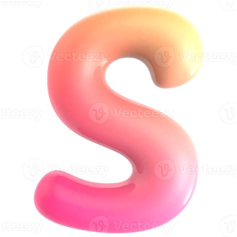 Gradient Letter S Font 3d Rendering 48025972 Png