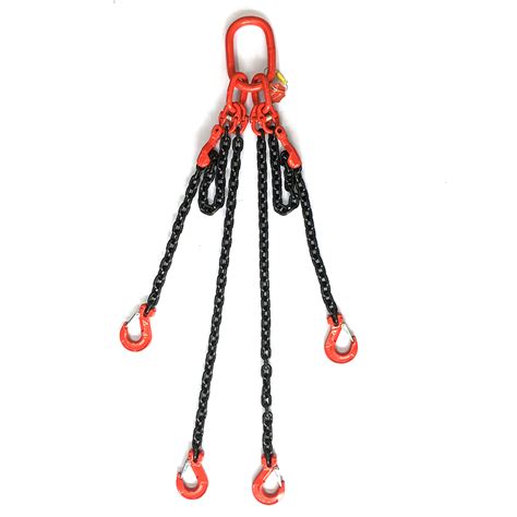 Grade 80 QOO Chain Sling Quad Leg W Quad Oblong Master Link On Top