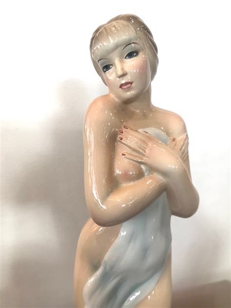 Very Large Art Deco Mid Century Italian Nude Figure By Ronzan Artedeco Online Antiques