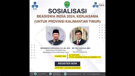 Sosialisasi Beasiswa India 2024 Kerjasama Untuk Provinsi Kaltim