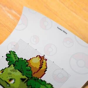 Pokemon Ivysaur Shiny Cross Stitch Pattern PDF Files INSTANT Etsy