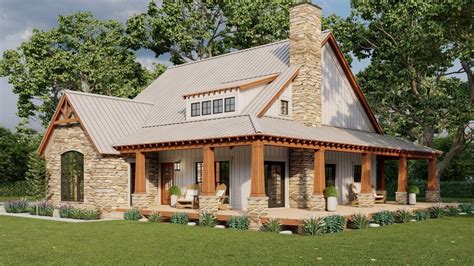 Plan Mk Square Foot Bed Rustic House Plan With Car