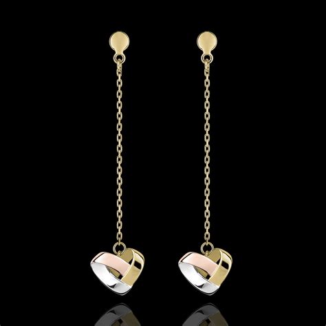 Boucles D Oreilles Pendantes C Ur Pliage Ors Carats Bijoux Edenly