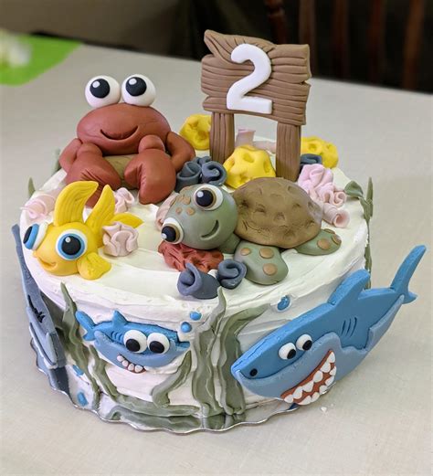 Homemade Birthday Cake With Fondant Sculptures Rfood