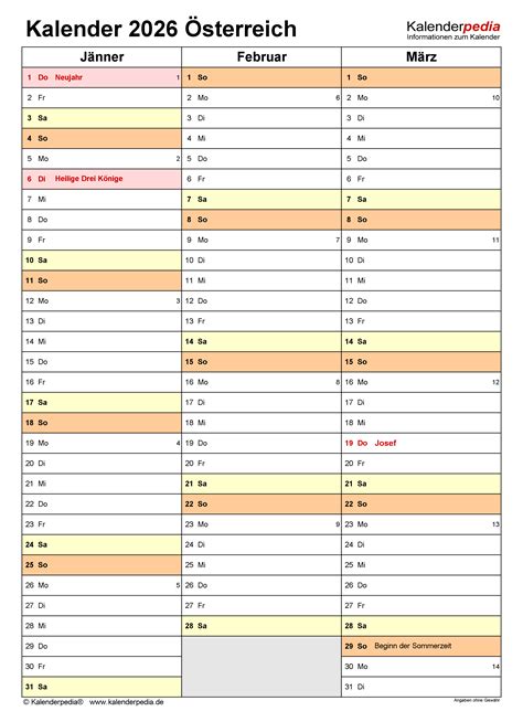 Kalender Sterreich Zum Ausdrucken Als Pdf