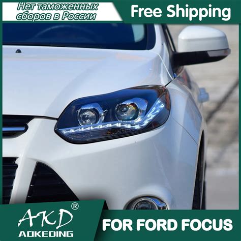 For Ford Focus 2012 2014 Headlights Drl Day Running Light Led Bi Xenon