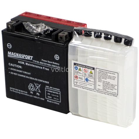 Magnasport YTX16-BS-1 / YTX16L-BS 12V Advanced AGM Battery – Voltloop ...