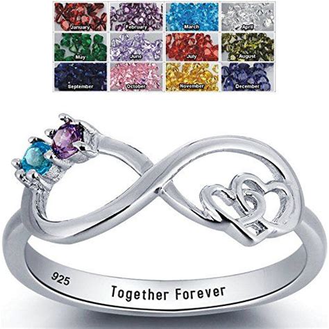 Promise Rings Simple Infinity Promise Ring 2 Birthstones And 1