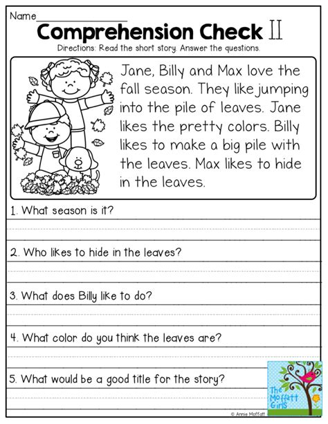 Free Printable Short Stories For 2nd Graders Free Printable Reading Comprehension Worksheets