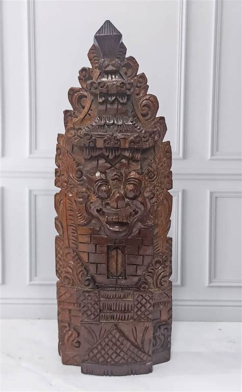 patung candi bali ukiran kayu statue   temple   wood antik