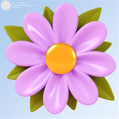 Rendu 3d Fleur Violette Isolée Sur Fond PSD Premium