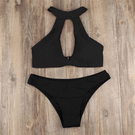 Sexy Women Summer Bikini Plus Size Summer Girls Bikini Two Pieces Bikini Black For Women On Luulla