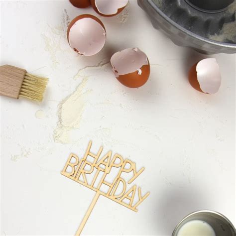 Cake Topper Holz Happy Birthday Gro Deinlieblingsteil