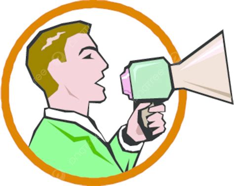 Man Announcing Through A Megaphone Event Announcement Speaking Vector