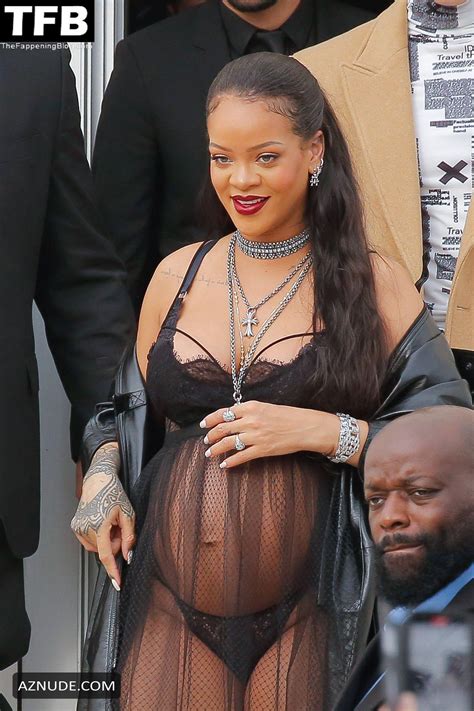 Rihanna Sexy Seen Flaunting Her Hot Tits At The Dior Fashion Show In Paris Aznude