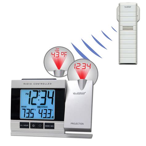 La Crosse Technology Atomic Projection Clock with Outdoor Temperature ...