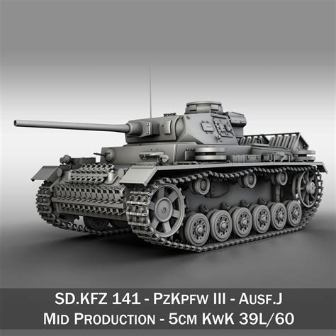 SD KFZ 141 PzKpfw 3 Panzer 3 Ausf J 3D Model Buy SD KFZ 141 PzKpfw 3