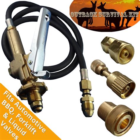 LPG Gas Bottle Filler Gun Hose Kit With Primus And Companion Adapters