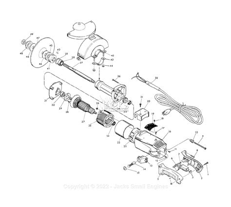 Milwaukee 5263 (Serial 690-1001) Milwaukee Grinder Parts Parts Diagram ...