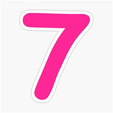 Pink Number 7 Seven Funny Birthday T Sticker For Sale By Shariss