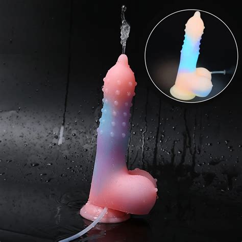 Luminous Penis Squirting Dildo Realistic Huge Ejaculating Spray Water