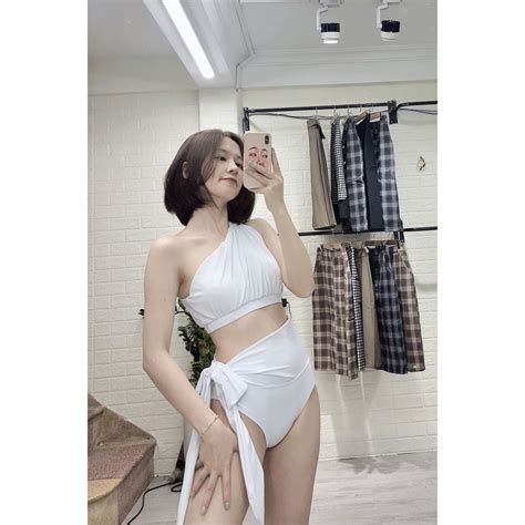 Đồ bơi bikini hai mảnh vai lệch siêu đẹp mặc đi biển đi bơi Hàng loại BigBuy