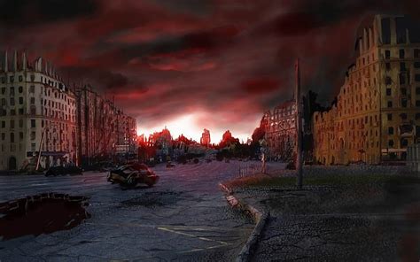 The Doomsday After The City Aftermath World Illustrator HD Wallpaper