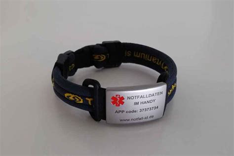 Notfallarmband Sport Erwachsene Dunkelblau Notfall ID