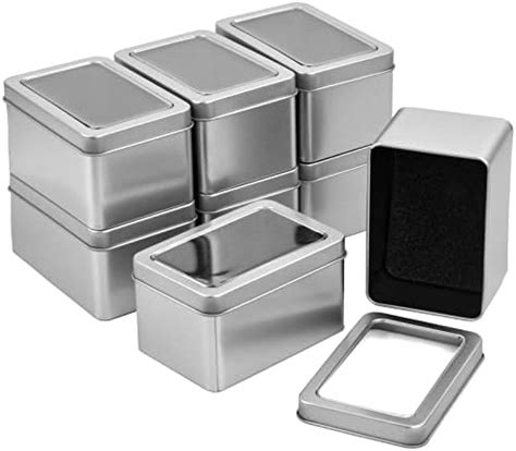 Kurtzy Er Pack Metall Aufbewahrungsbox Mit Deckel Klein Silber X