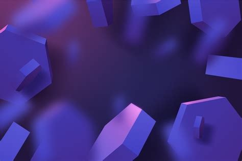Геометрические фигуры в блестящих фиолетовых тонах 3d фон | Премиум ...