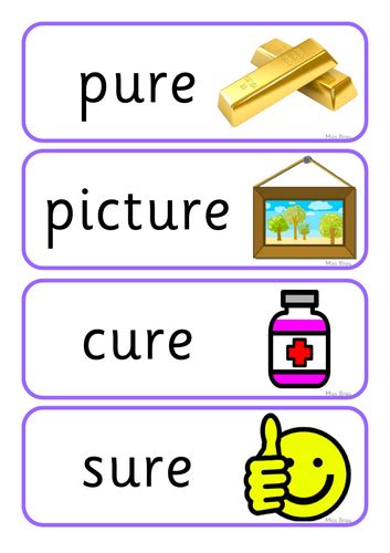 Ure Word Cards Phase 3 Phonics Teaching Resources