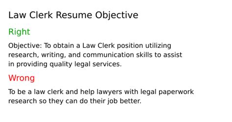 Top 16 Law Clerk Resume Objective Examples | ResumeCat