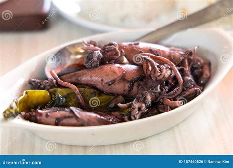 Traditional Philippines Food-Adobong Pusit Stock Photo - Image of